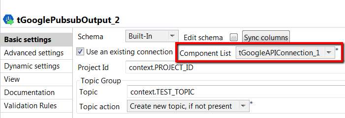 tGooglePubsubOutput sample